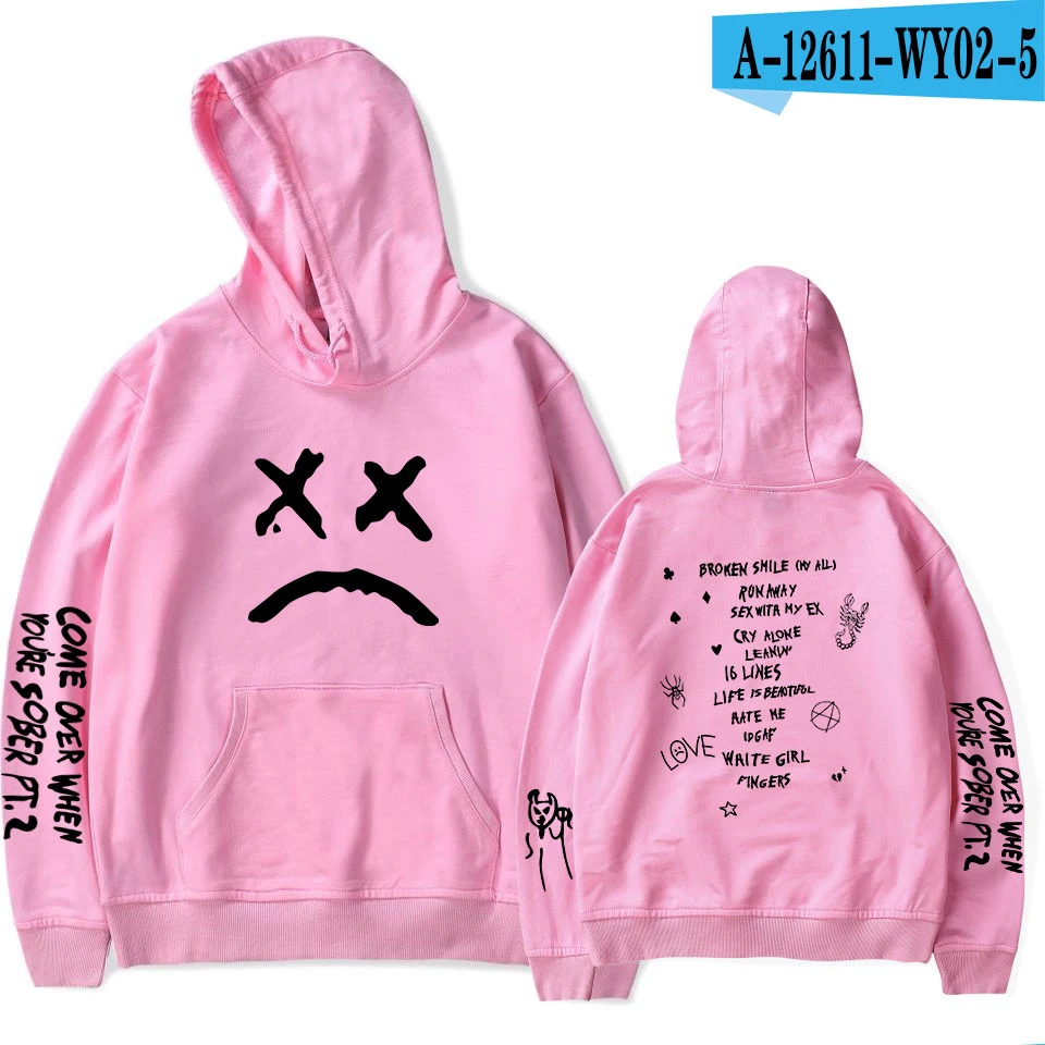 Горячая новинка Мужская толстовка lil peep с принтом, сохраняющая тепло, Женская Черная Толстовка для отдыха для мальчиков/девочек, мягкая хлопковая толстовка lil peep, толстовки, свитшоты - Цвет: Pink