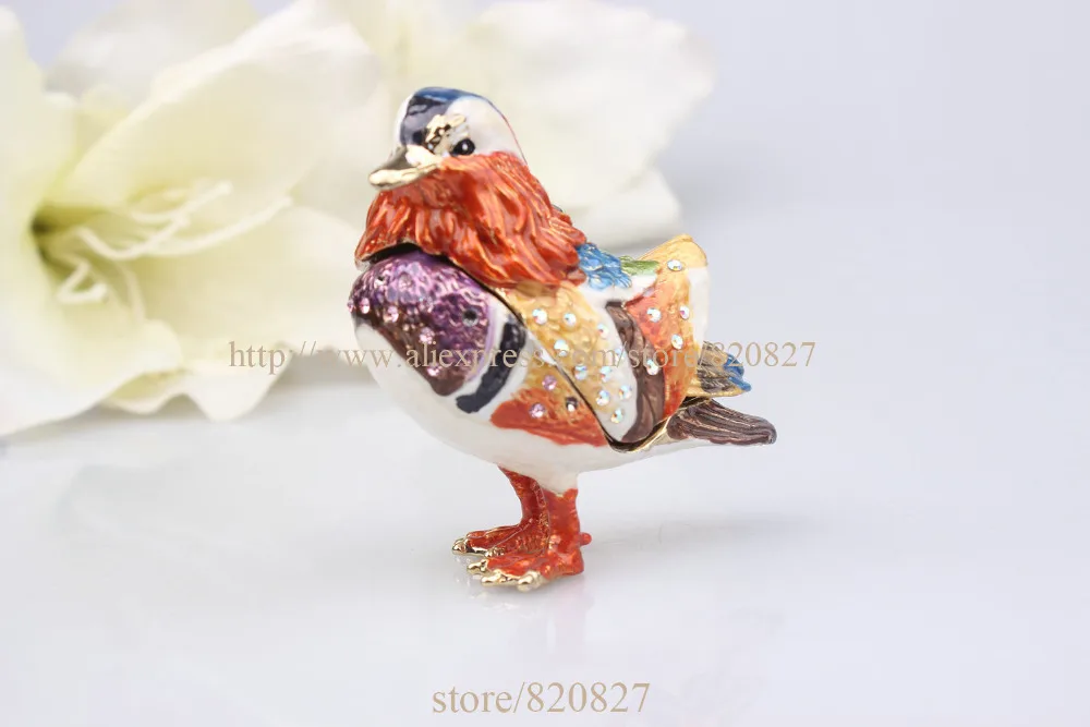 Набор из 2 коробок для безделушек на петлях с птицами винтажная коробка кольцо