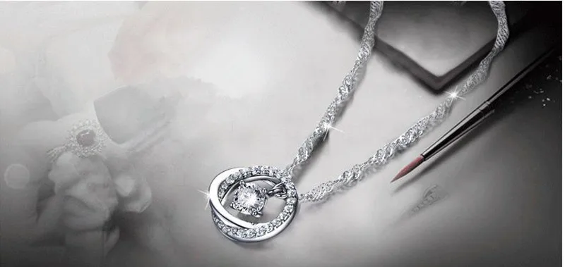 Женское Ожерелье с кристаллом LUKENI модное ожерелье круглой подвеской из серебра
