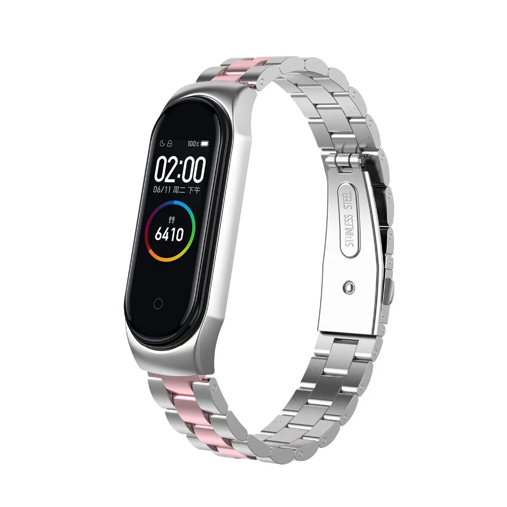 Mi Band 3 4 ремешок для часов металлический ремешок из нержавеющей стали для Xiaomi mi 3 браслет mi Band 4 браслет Pulseira Correa ремешок