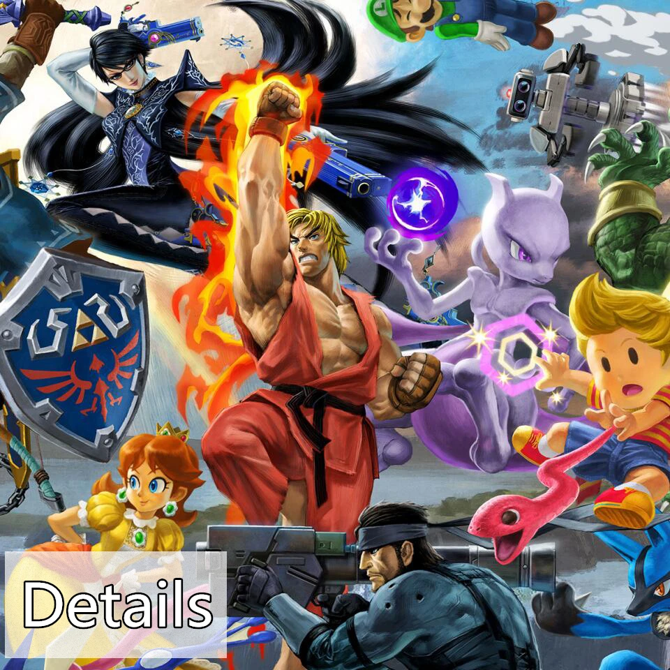 Новейшая модель Super Smash Bros, потрясающее обновление, художественная видеоигра, постер, Мультяшные картины, художественная работа, холст, картины, настенное искусство для домашнего декора