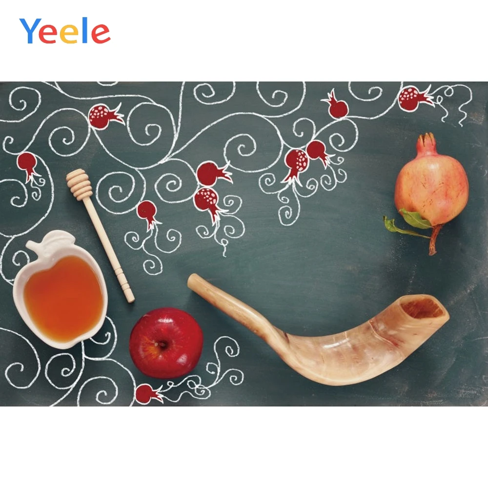 

Yeele Happy Rosh Hashanah Photography Backdrop Shofar Pomegranates Apples Honey Kids Photographic Background For Photo Studio