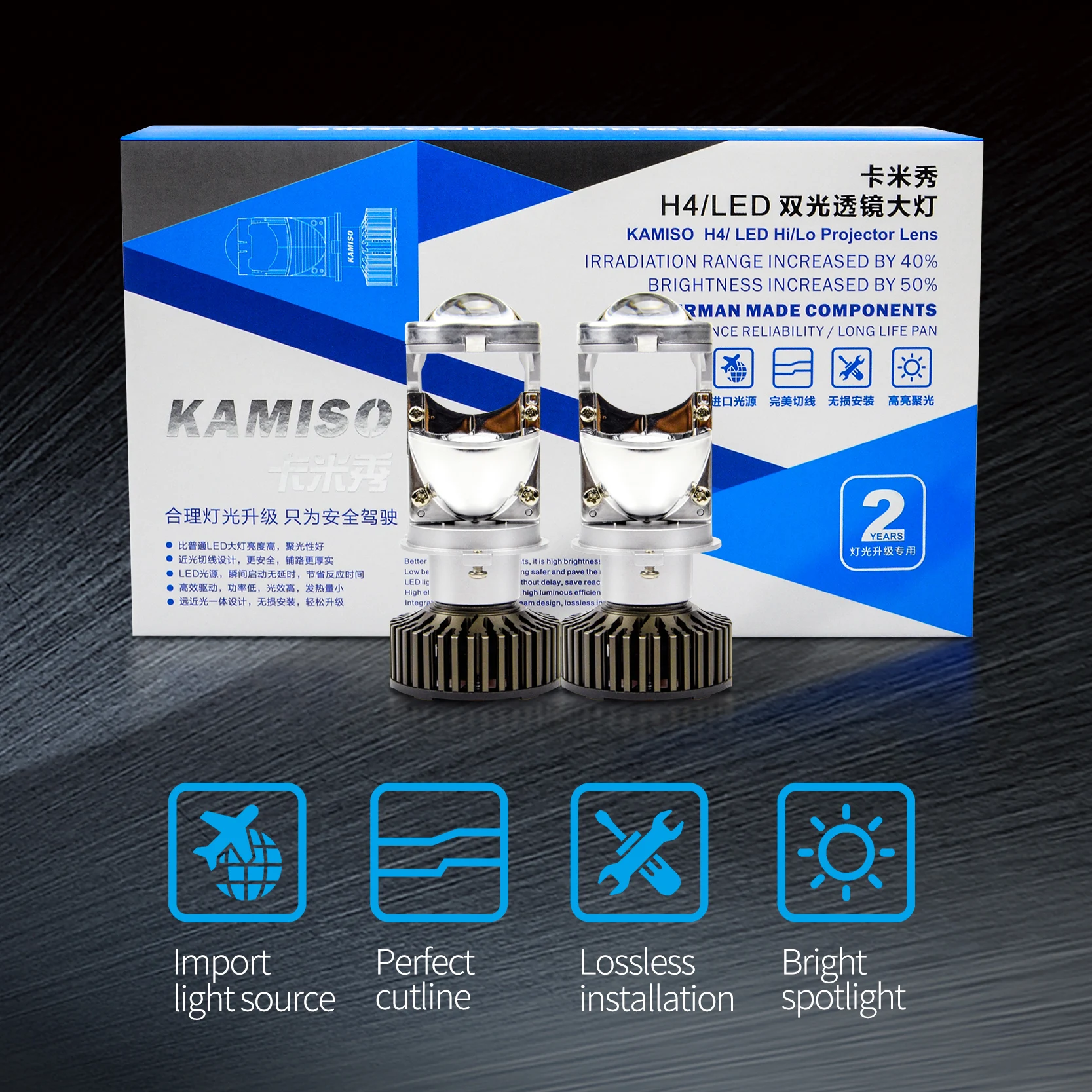 KAMISO LED H4 фара проектор 12V Hi/Low light Объектив для использование автомобиля авто