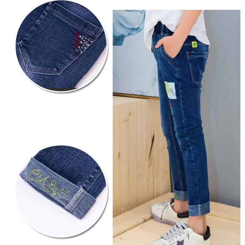 Штаны для мальчиков children'sjeans 2018 Горячие Повседневное весна хлопок талии штаны с