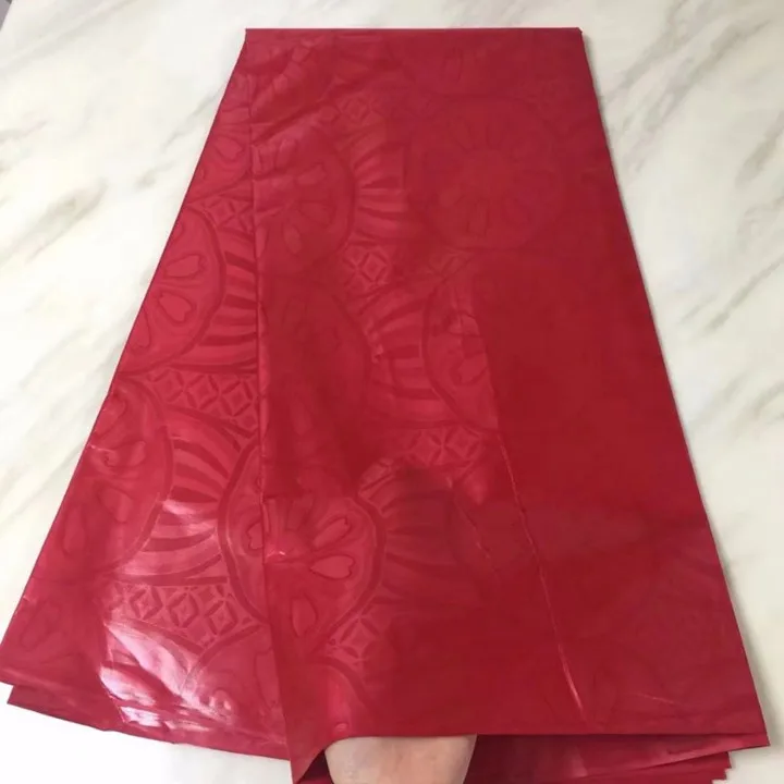 

5 ярдов/шт. Красивая красная кружевная ткань базин с красивым рисунком Женская хлопковая ткань для вечернего платья
