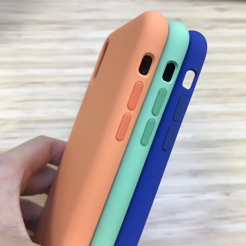 Чехол из жидкого силикона для Apple iPhone XS мягкий чехол ТПУ с защитой краев