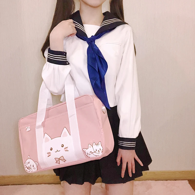 Сумка через плечо Kawaii с изображением аниме кота японская Униформа JK школьная