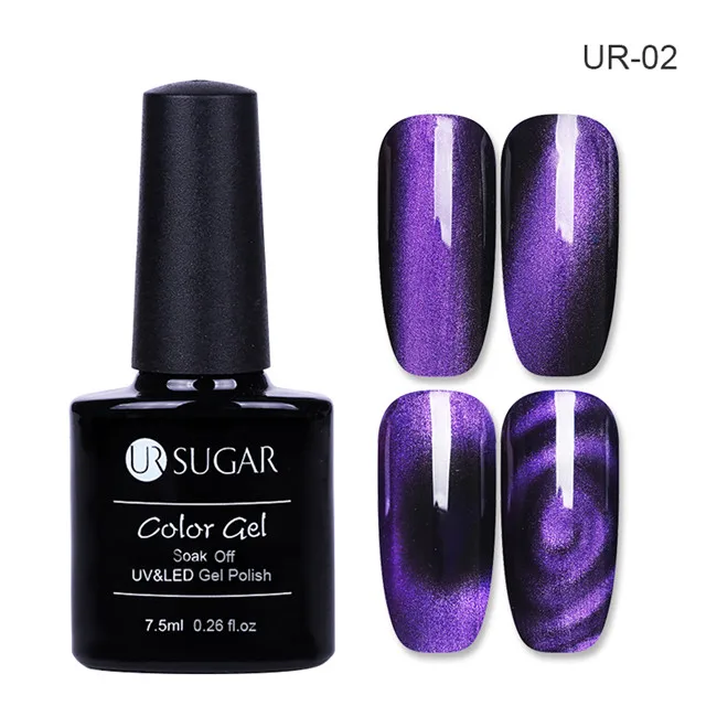 cat eye 2 Ur Sugar голографический 3D Гель-лак для ногтей с кошачьими глазами 7,5 мл Магнитный лазерный блеск впитывающий УФ-гель лак для маникюра - Цвет: cat eye 2