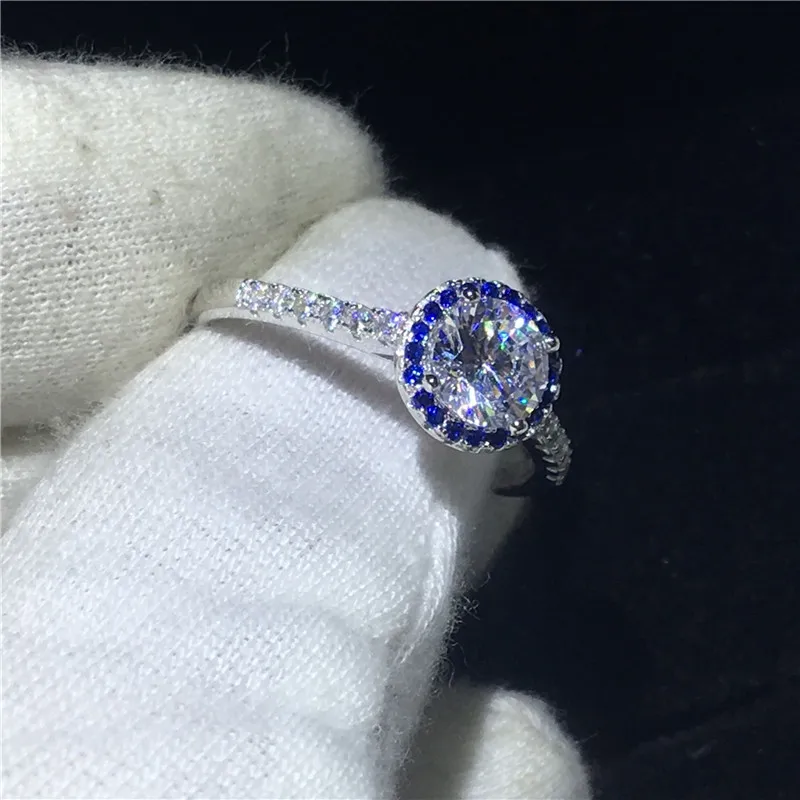 Choucong Hers Настоящее однотонное 925 пробы Серебряное кольцо 1ct AAAAA Циркон Обручальное кольцо кольца для мужчин и женщин хорошее ювелирное изделие