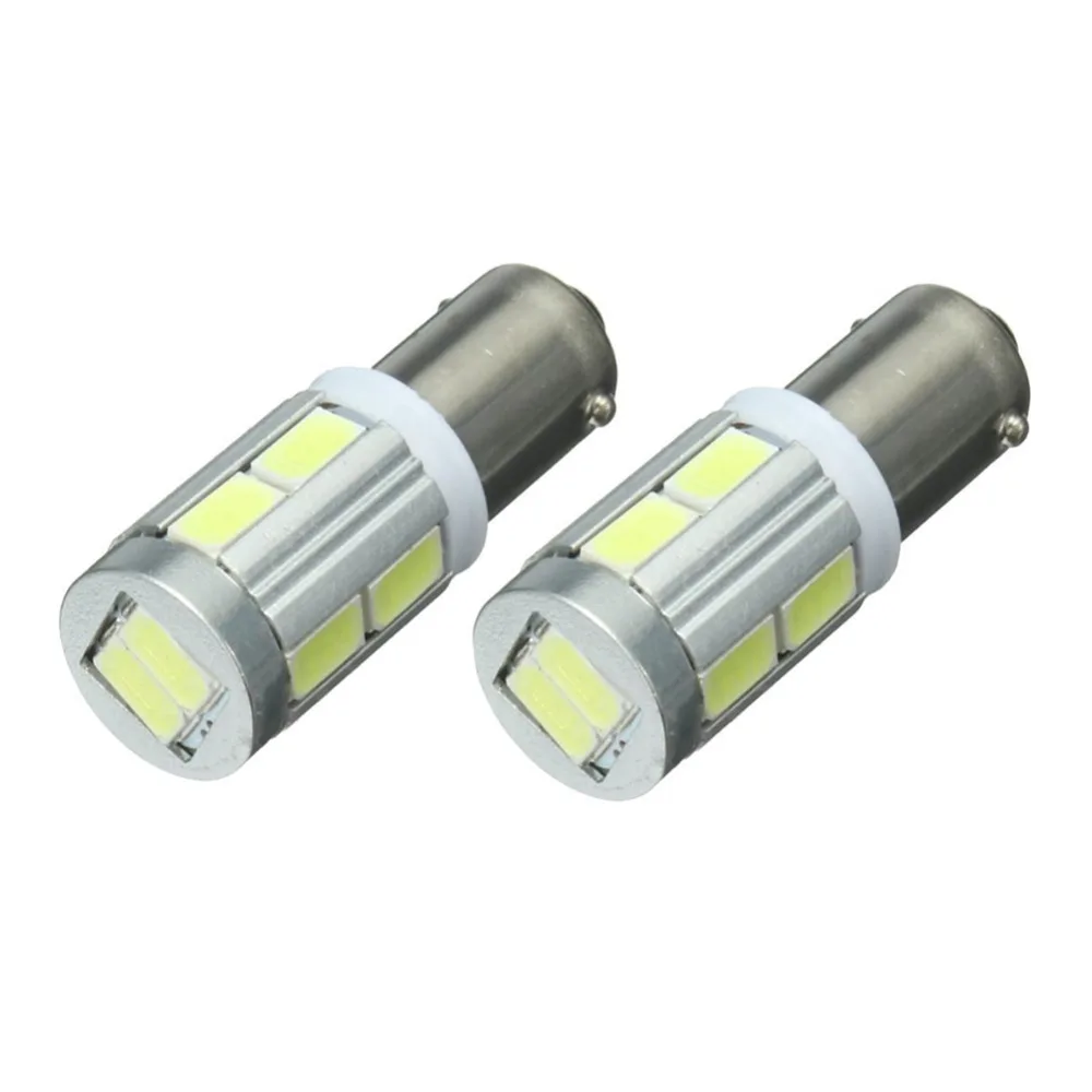 2 шт. 12В BA9S H6W 10SMD светодиодные лампы Sidelight 6000k Белый Универсальный|Сигнальная