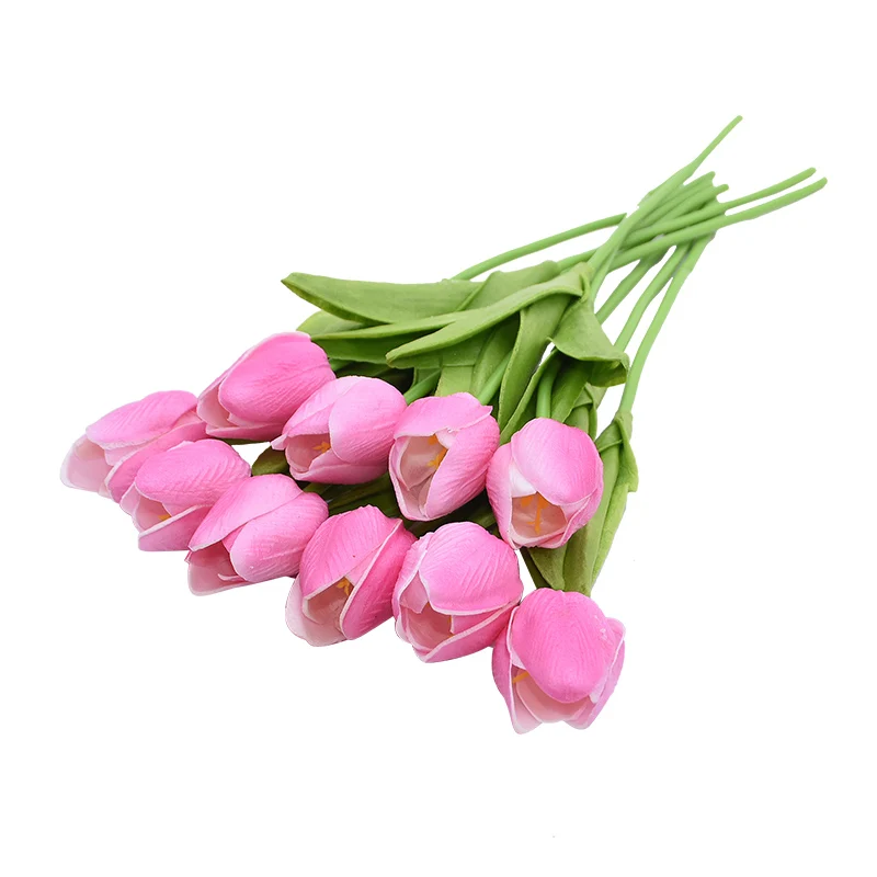 F06 10 шт./лот ПУ-тюльпаны Искусственные цветы настоящие на ощупь искусственные украшения мини тюльпаны для домашнего украшение в виде свадебного букета цветы - Цвет: F06