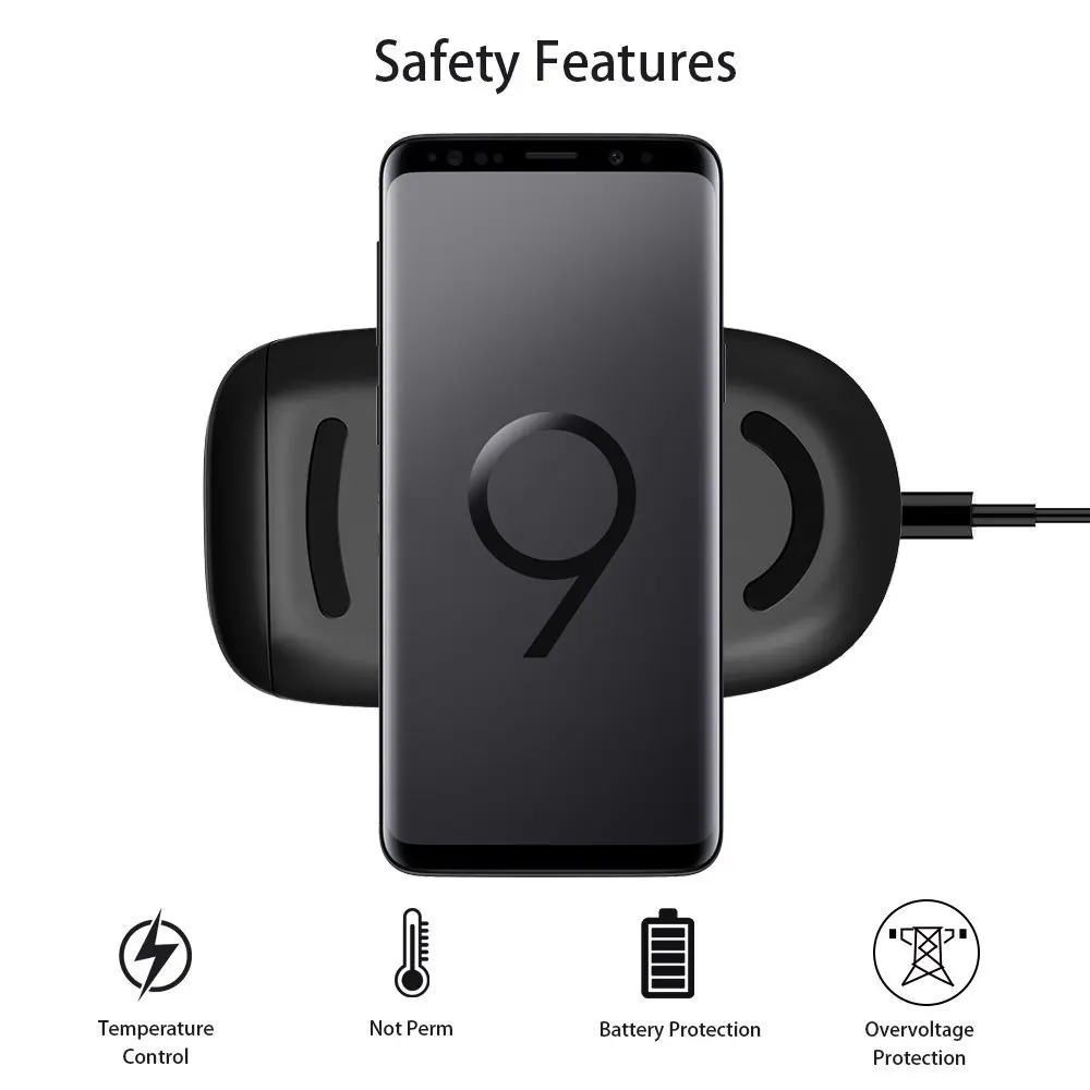 10W QI Fast Wireless Charger For Samsung Note 8 S9 S8 / Plus S7 Edge Standard Phone Charging for iPhone X |