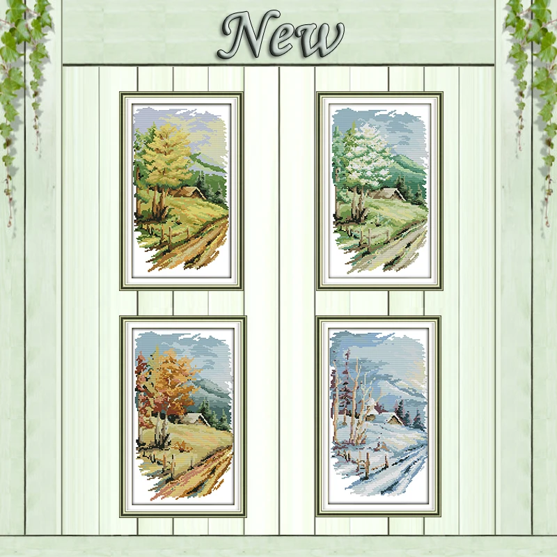 Набор для вышивки крестиком сделай сам длинная версия четыре сезона рассчитан на