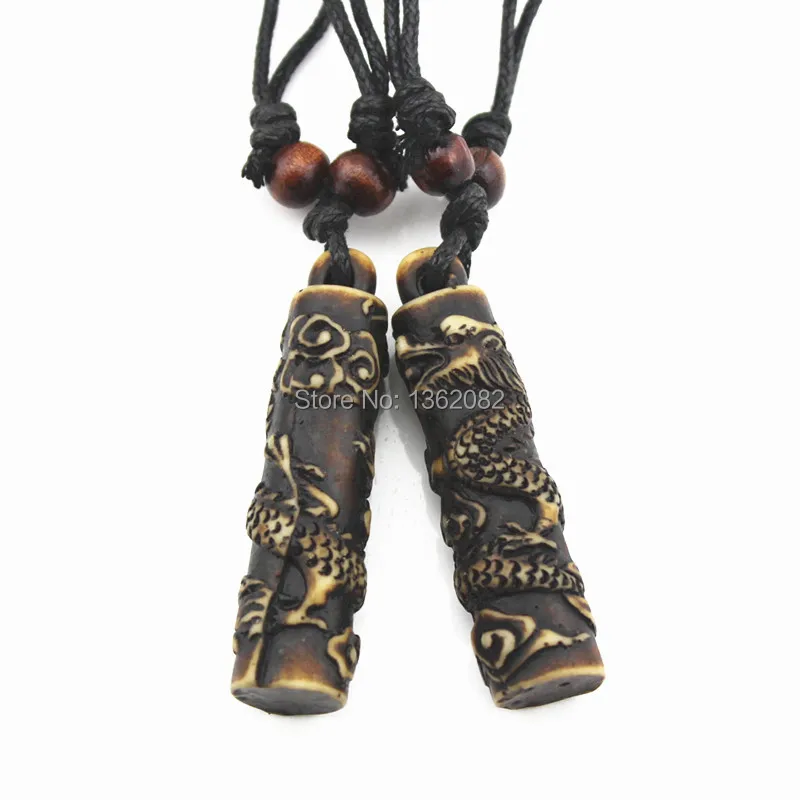 Имитация резьба по костям тотемный дракон кулон Мальчик Мужской этнический