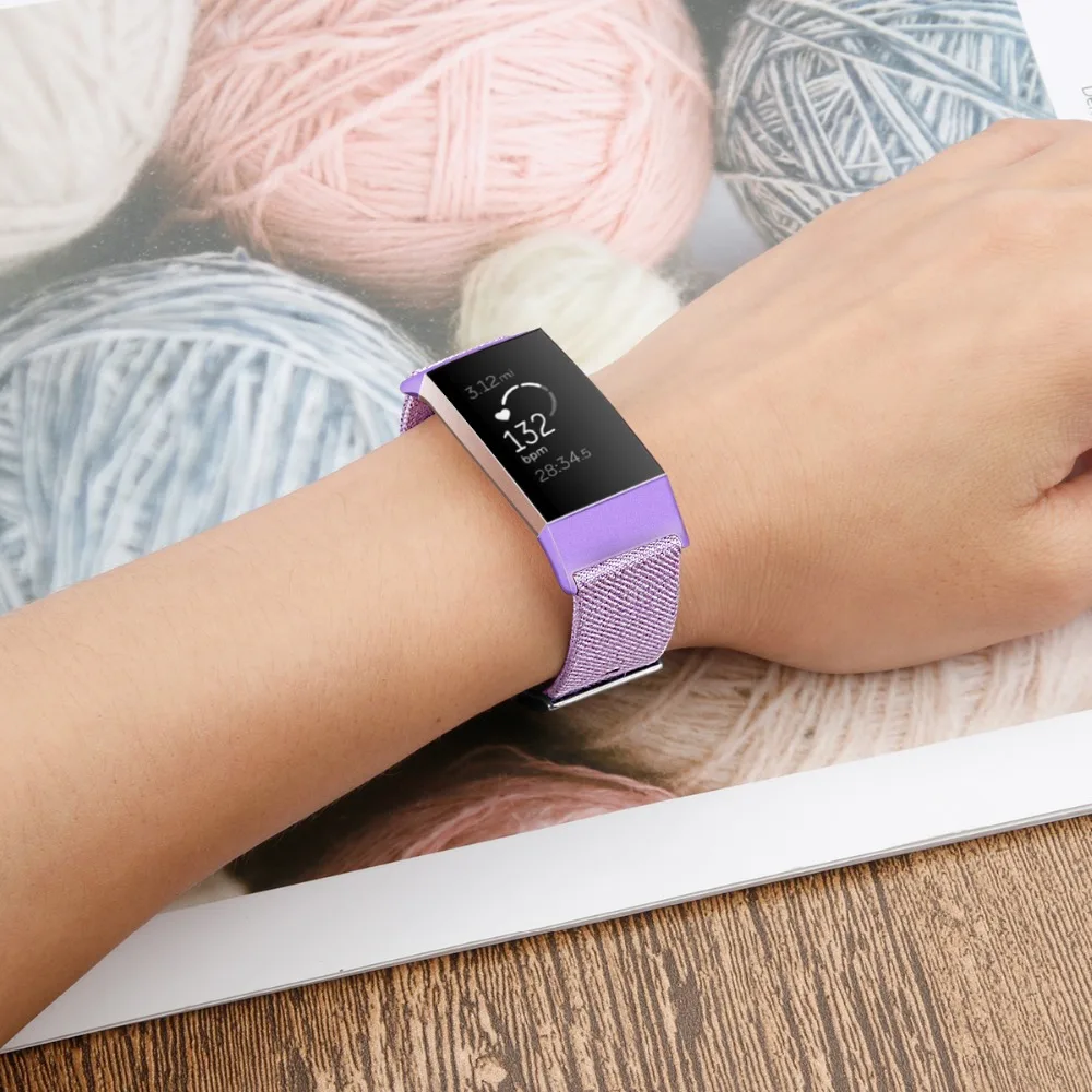 8 видов цветов ремешок для Fitbit Charge 3 Смарт браслет сменный тканевый нейлон мужчин