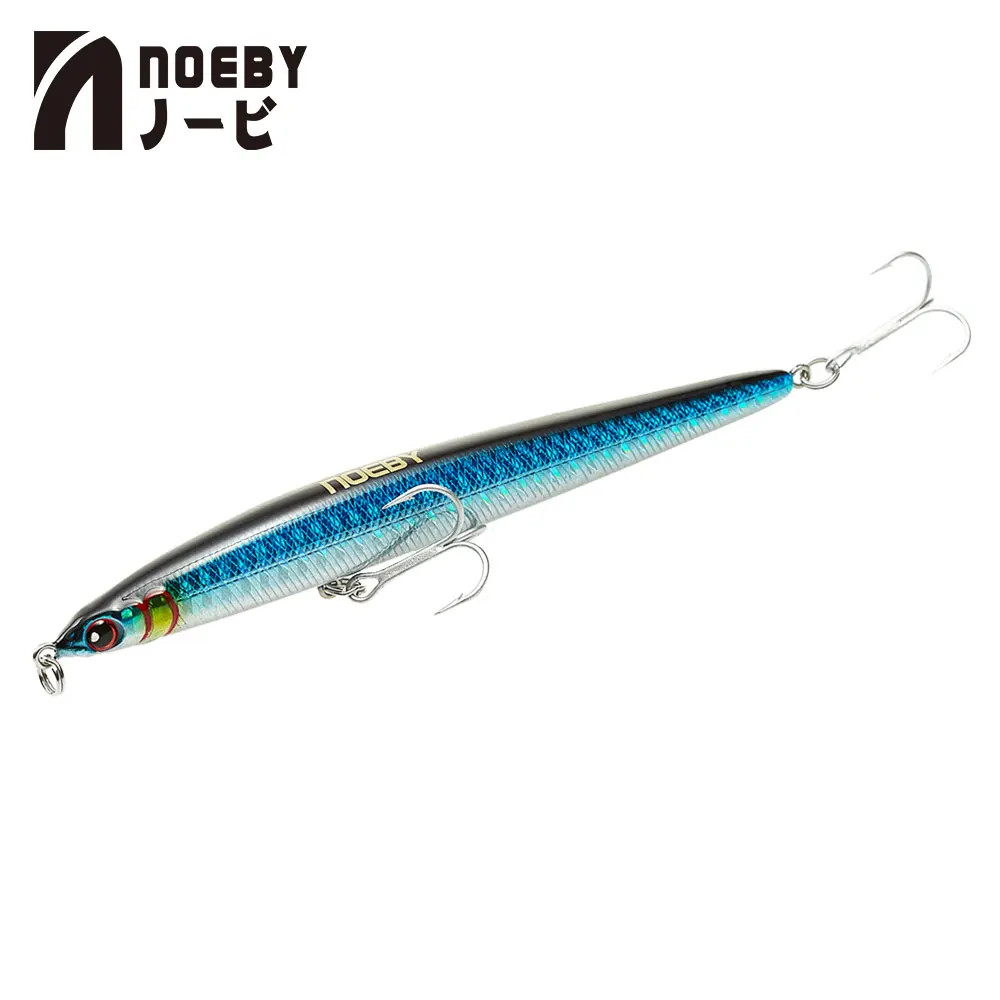 NOEBY NBL9126 карандаш Тонущая приманка stickbait Блюз код тонкий C длинный литье Рыбная приманка вобблер 125 мм/21,5 г для морского окуня - Цвет: NF012