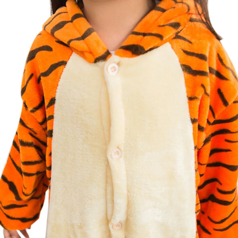 Holiday Kigurumi flannel Tigger Pajamas Cosplay Costume Children Unisex Kids Cartoon Onesie Animal Pyjama Home Pijama Halloween |
