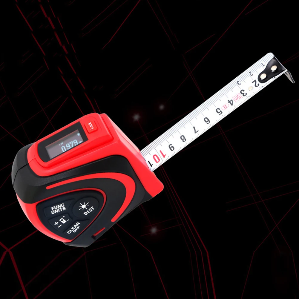 2 In 1 Rechargeable Infrared Built Battery LCD Display Port Distance Meter Measure High Accuracy USB Charging Digital Tape | Инструменты