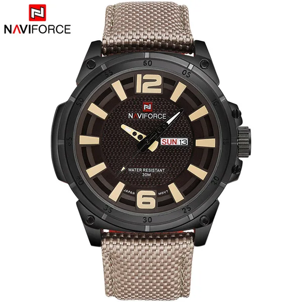 Yellow Новинка, модные роскошные Брендовые мужские армейские военные часы NAVIFORCE, мужские кварцевые часы, мужские спортивные наручные часы, мужские часы - Цвет: Yellow