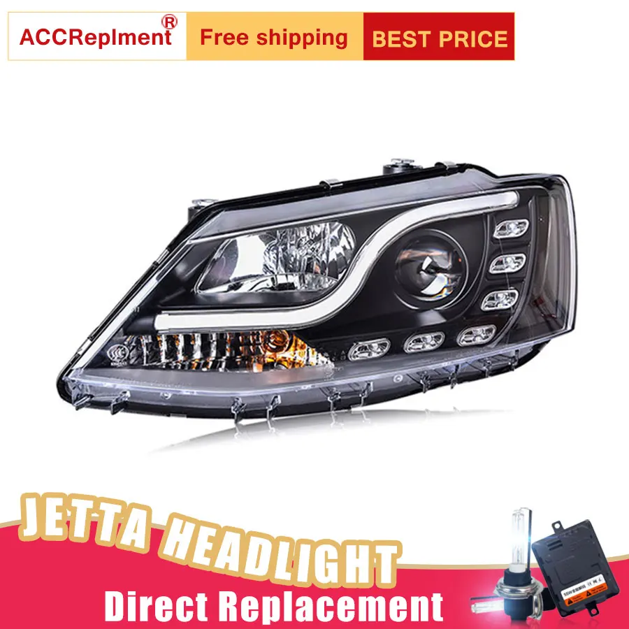 

2Pcs LED Headlights For VW Jetta 2012-2015 led car lights Angel eyes xenon HID KIT Fog lights LED Daytime Running Lights