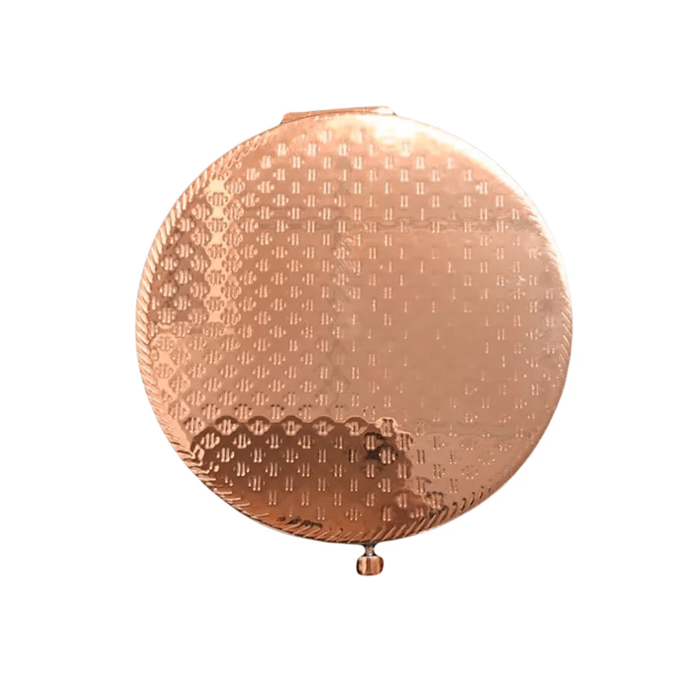 Rose Gold 1 шт. мини Модное новое зеркало для макияжа в стиле ретро матовое круглое Карманное зеркальце портативное двустороннее складное увеличительное зеркало для макияжа - Цвет: Rose Gold