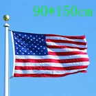Флаг США, флаг с красной линией и латунными люверсами, американский флаг из полиэстера для Дня независимости США, двусторонний принт