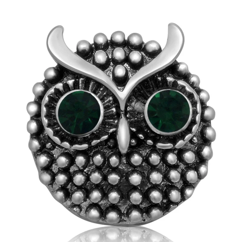 Hot KZ1185 Elegant Vintage Owl 4 Colors 18mm snap buttons fit DIY snaps bracelets necklaces jewelry wholesale trendy | Украшения и