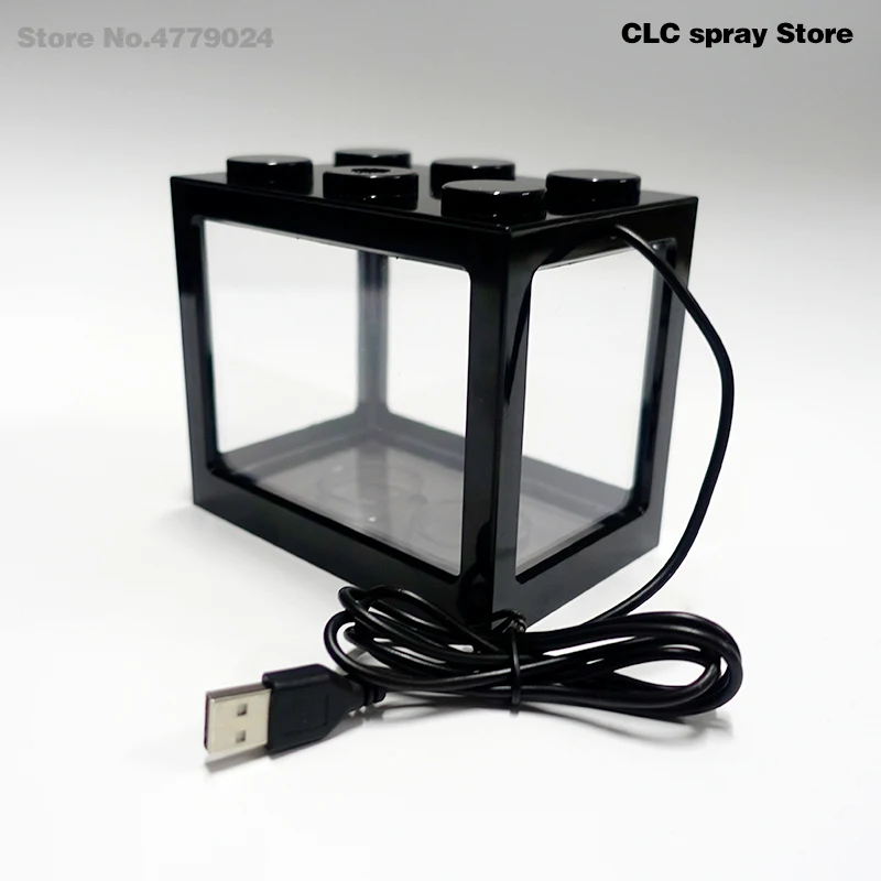 Аквариумный мини прозрачный USB светодиодный золотой рыбки Betta аквариумный орнамент черный красный белый цвет настольное украшение