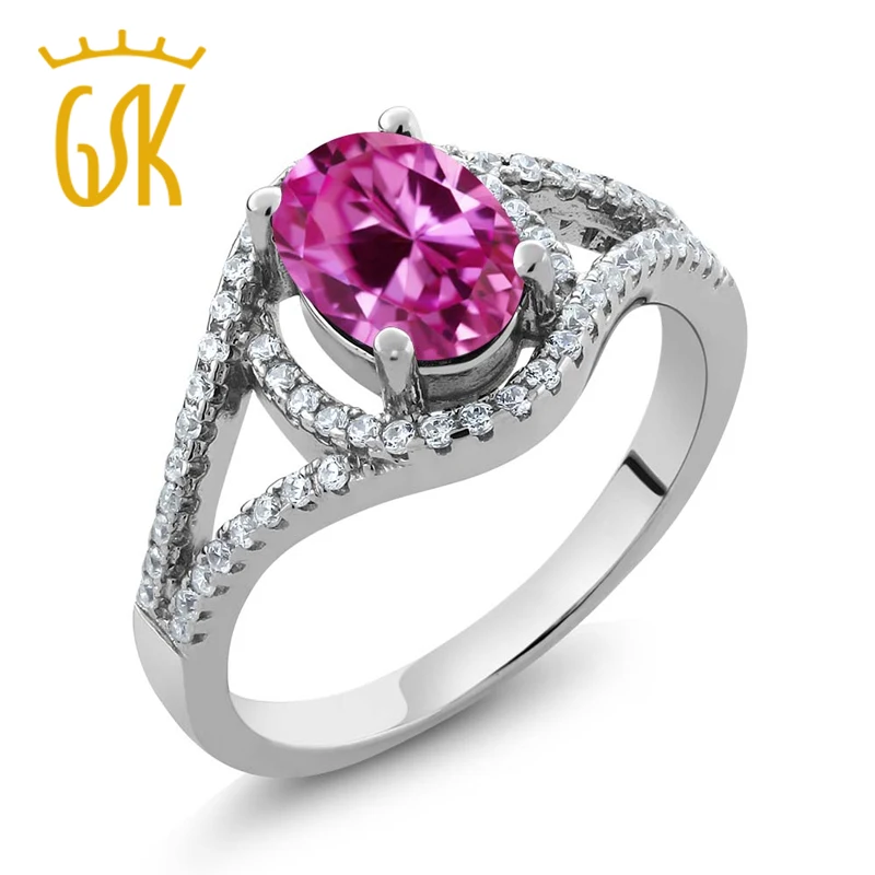 Сапфировое Кольцо GemStoneKing 2 36 Ct овальное розовое сапфировое кольцо из