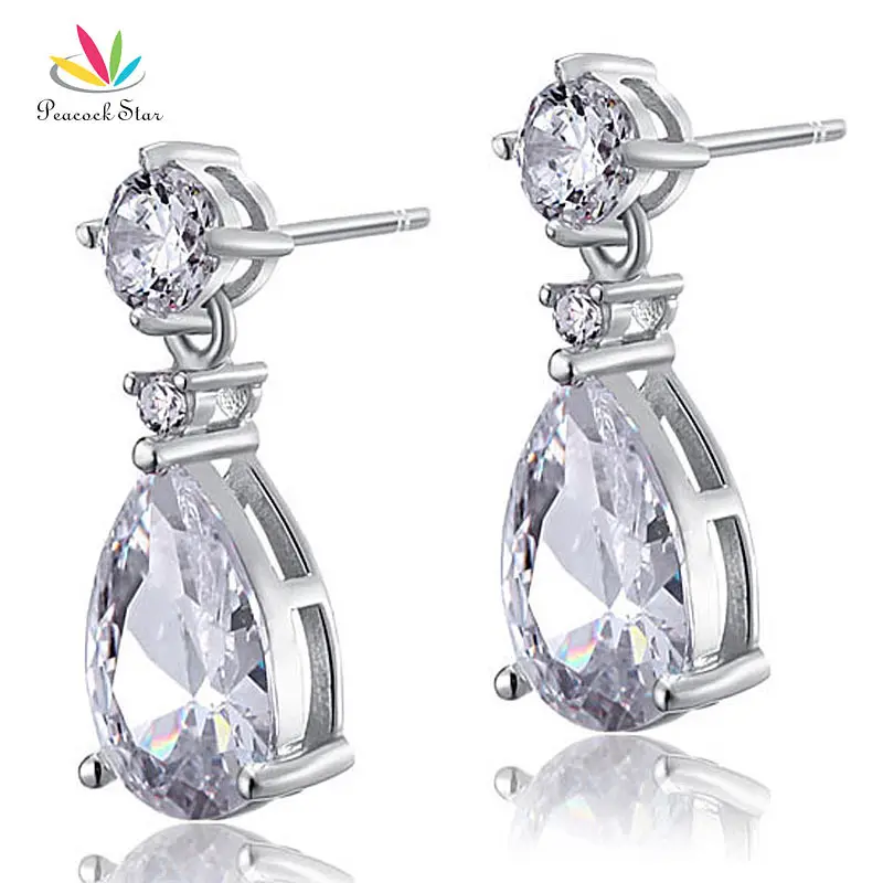 Серьги-подвески из серебра 925 пробы 3 карата | Украшения и аксессуары