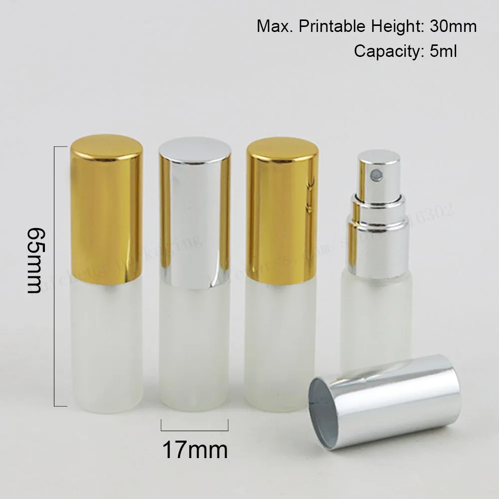 500 x 5ml Refillable Frost Glass Sprayer Bottle 1/6 oz Mini Sample Perfume Atomizer 5cc Fragrance | Красота и здоровье
