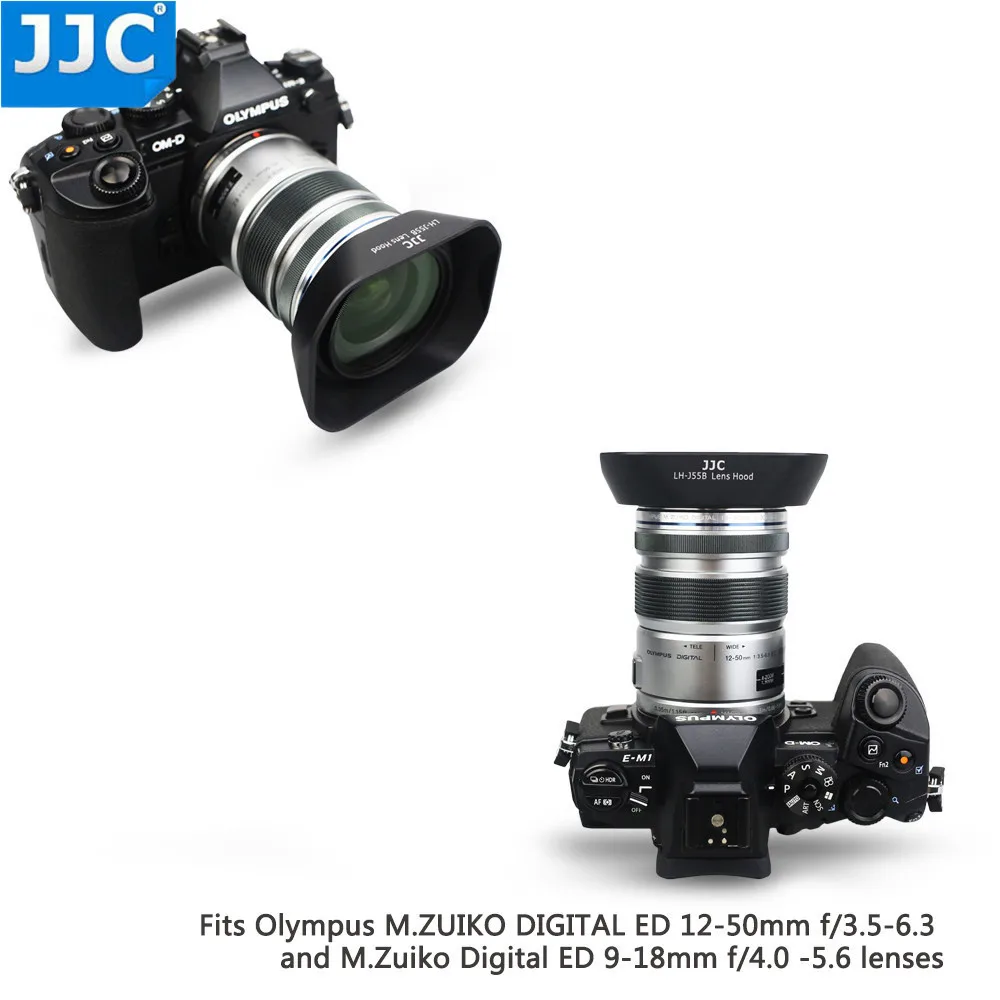 JJC квадратная бленда для объектива Olympus M.ZUIKO DIGITAL ED 12 50 мм 1: 6 3 EZ заменить LH 55B Black|lens
