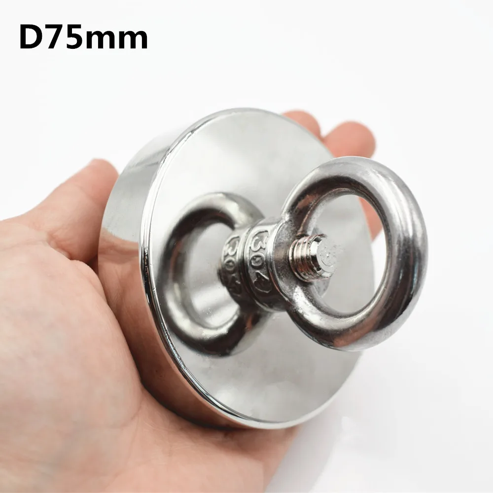 D75mm 1 шт. неодимовый магнит супер сильный Мощный поврежденный рыболовный крючок магнит круглый кольцевой Постоянный держатель ОЭАП море оборудования D75mm - Цвет: D75mm