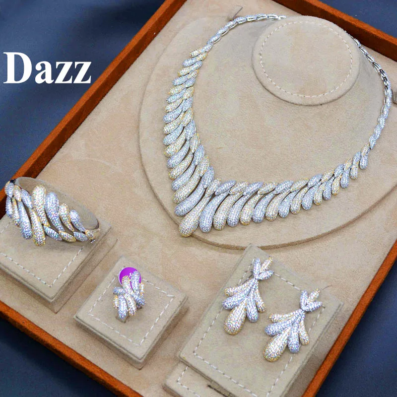 Dazz Роскошные капли воды кисточки блестящий циркон золото женский свадебный