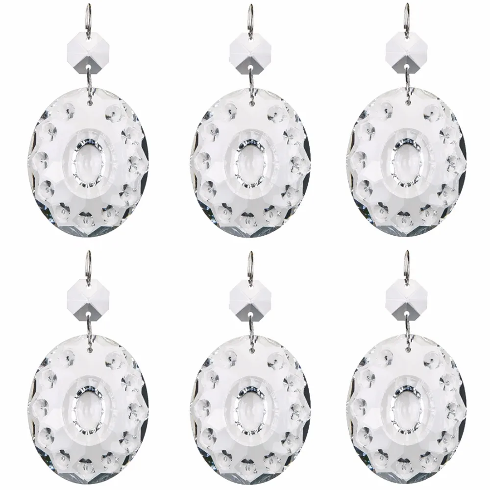 H & D 50 мм 5 шт. овальное стекло K9 хрустальные призмы Suncatcher подвески люстры запчасти