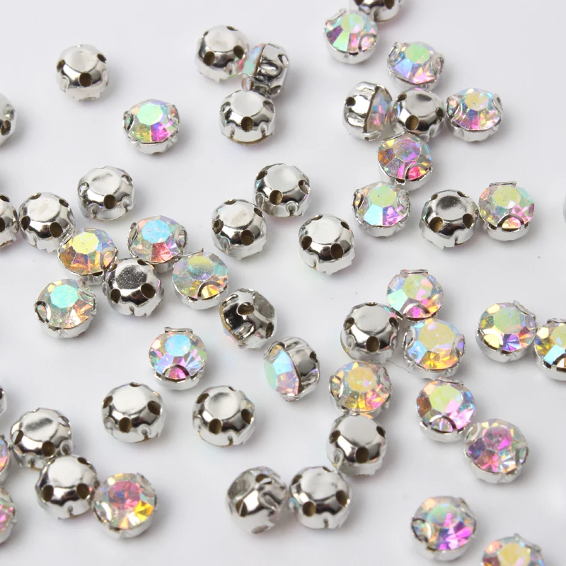 &quotD&quot Claw Rhinestones Crystal AB SS16 SS18 SS20 SS25 SS30 Sew on Silver claw use for DIY accessories free shipping | Дом и сад