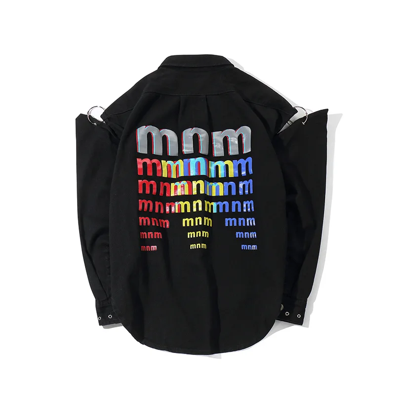 Принт забавные буквы джинсовые куртки мужские весенние Лоскутные хип хоп