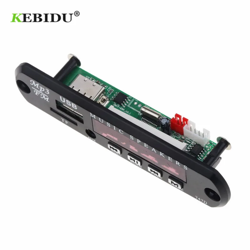 Kebidu 5 в 12 В MP3 модуль декодер плата USB AUX 3,5 мм WMA FM TF радио аудио с дистанционным музыкальным динамиком для автомобиля
