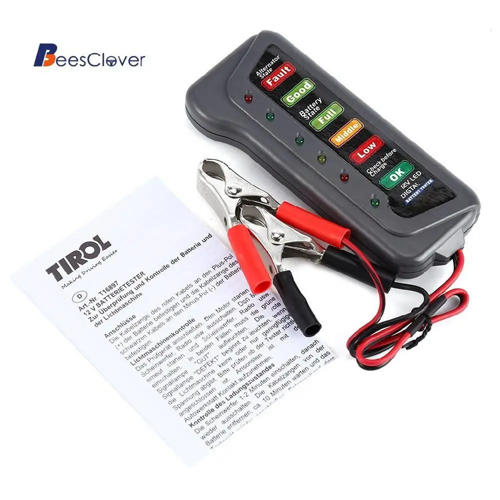 BEESCLOVER 6 светодиодных ламп дисплей цифровой аккумулятор Генератор тестер для