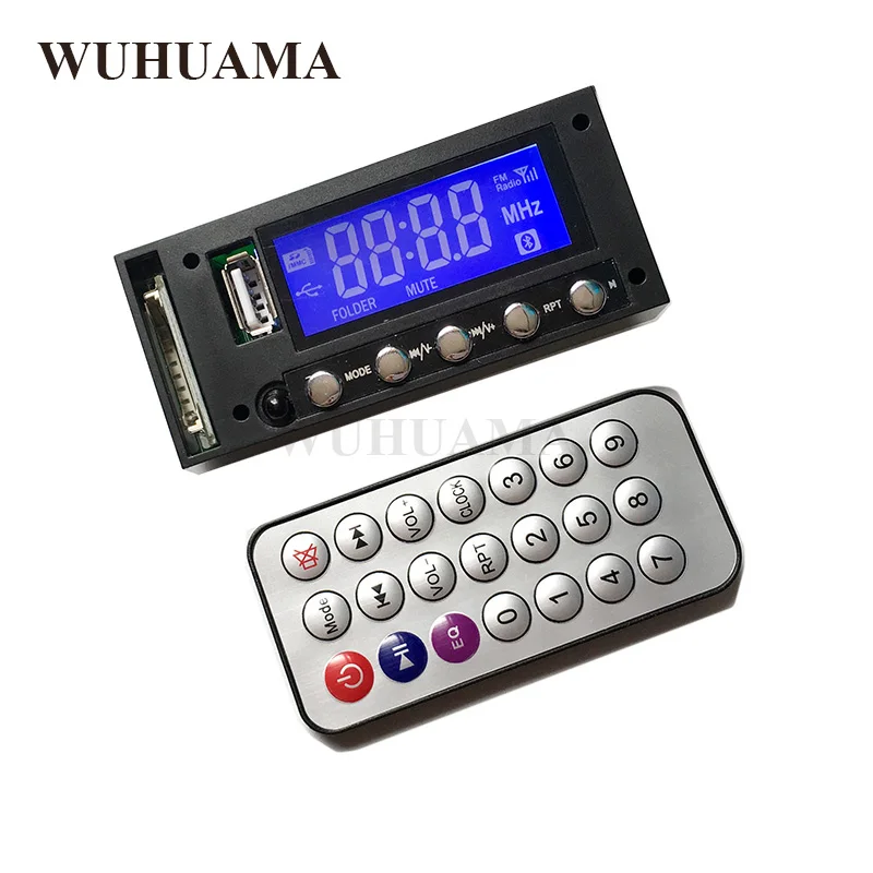 Module w Nor RE Bluetooth автомобильный стерео fm-радио MP3 аудио плеер модуль постоянного тока/постоянного тока 7/12/16V поддержкой USB, SD карт памяти, подойдет как для повседневной носки, так точечно-матричный синий светодиодный Дисплей авто - Цвет: Module w Nor RE