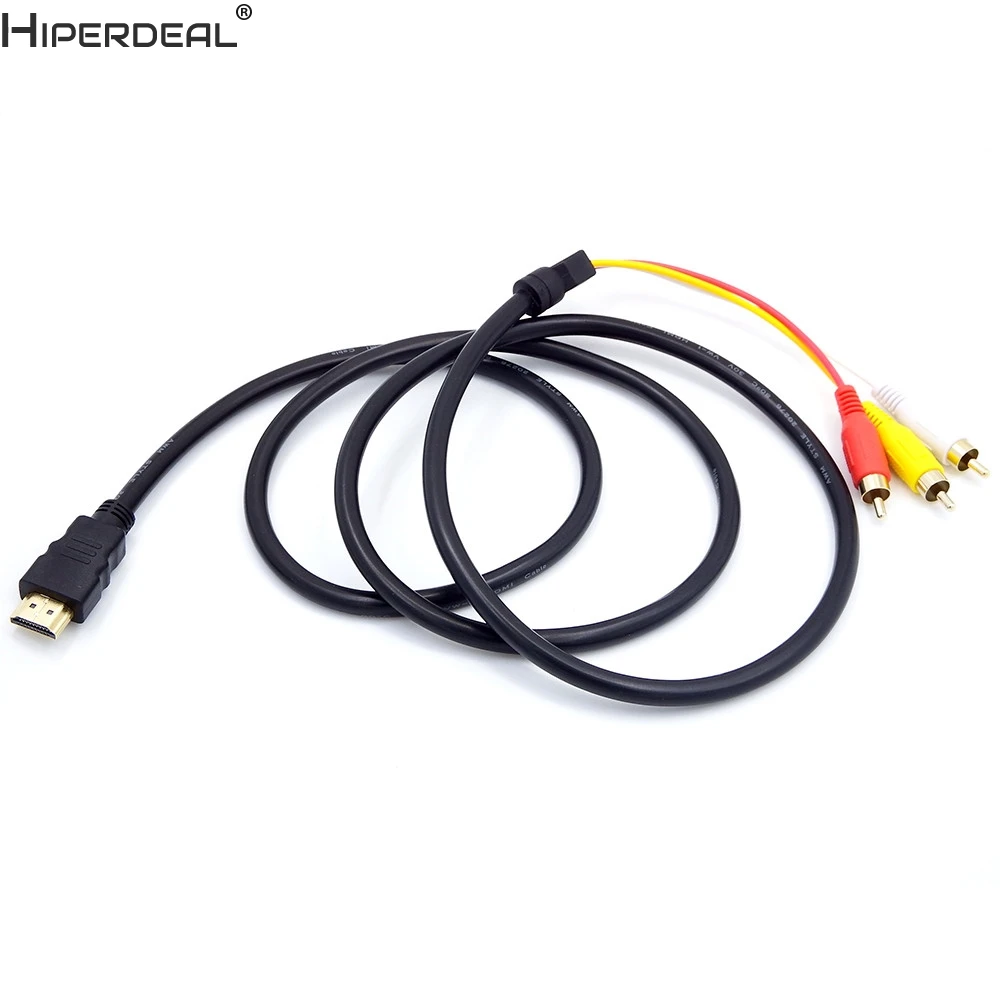 HIPERDEAL HDMI мужчин и 3RCA AV композитный Мужской M/M Разъем Кабель-адаптер Шнур передатчик Oct30HW