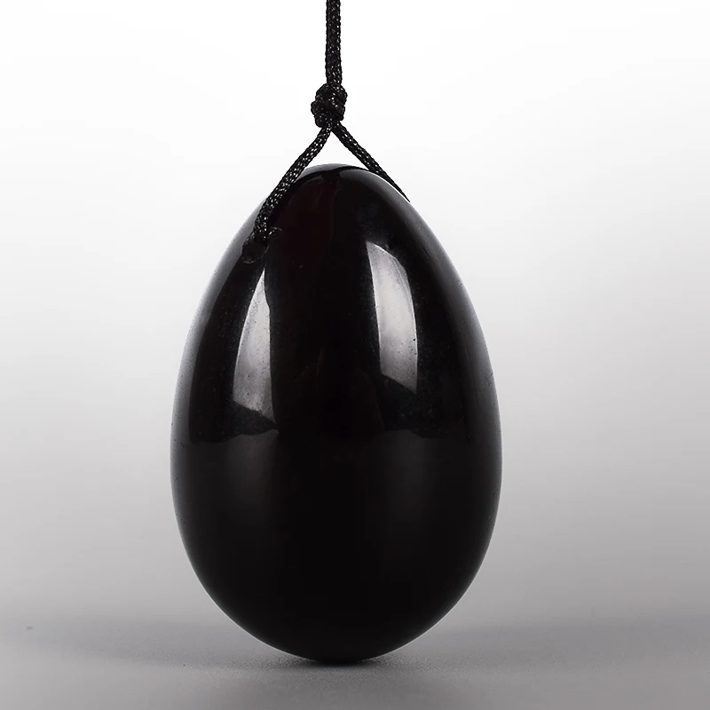 Восстановление после родов просверленное натуральный черный обсидиан яйцо для