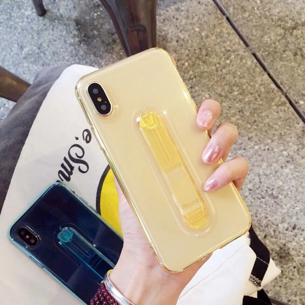 Золотой Чехол IER 2 в 1 невидимое кольцо держатель чехол для телефона для iPhone XR X XS MAX Мягкий ТПУ чехол для iPhone XR 10 7 8 6 6S Plus Capinha Capa - Цвет: Золотой