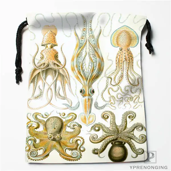 Drawstring Bags Изготовленные на заказ сумки Haeckel Narcomedusae на шнурке для путешествий, мини-сумка для плавания, походов, игрушек, размер 18x22 см#0412-04-25 - Цвет: Drawstring Bags