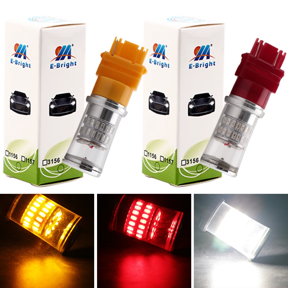 2 шт. автомобильные светодиодсветодиодный лампы T25 3156 P27W 3157 P27/5W 3014 48 SMD 12 В 720