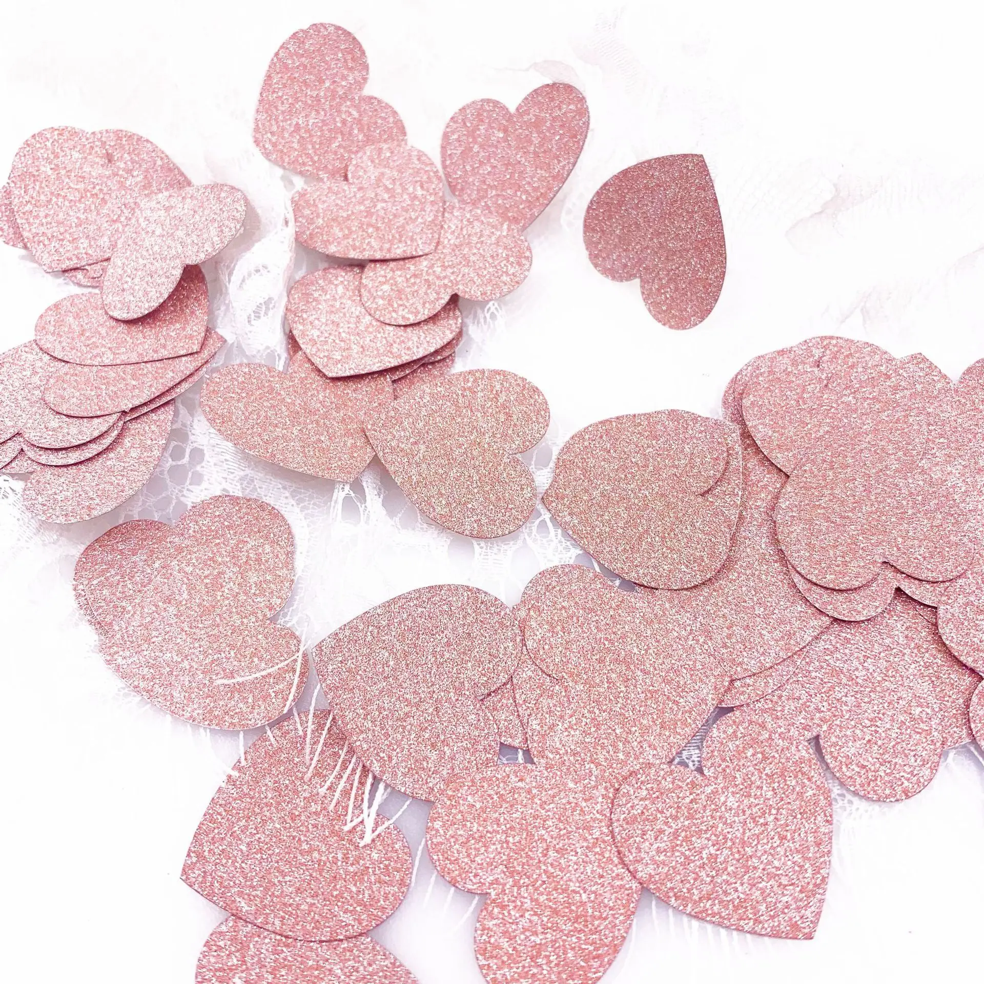100 pcs Rose Gold Heart Confetti Round Star Confetti for Wedding Babyshower Girl Candy Bar Confetti Popper 3 cm Confettis