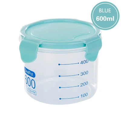 BLUE 600ml Boxi 3Psc/набор диспенсер для зерновых прозрачных пластиковых банок и крышек, Герметичная канистра, кухонная сортировочная коробка для хранения продуктов, контейнер - Цвет: BLUE 600ml