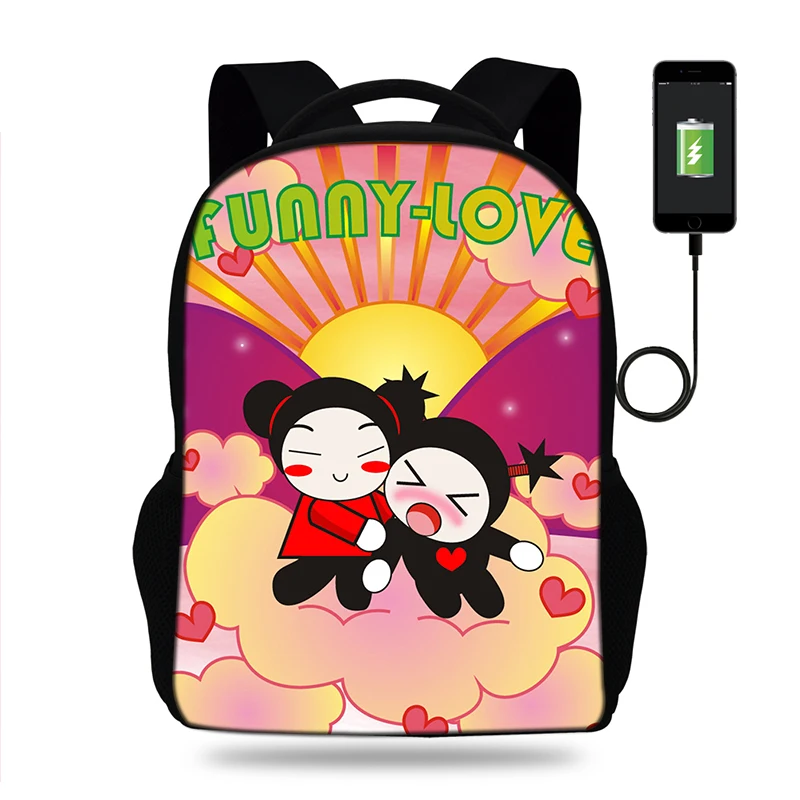 Мультфильм Pucca Забавный любовь школьный рюкзак для девочек рюкзаки школьные