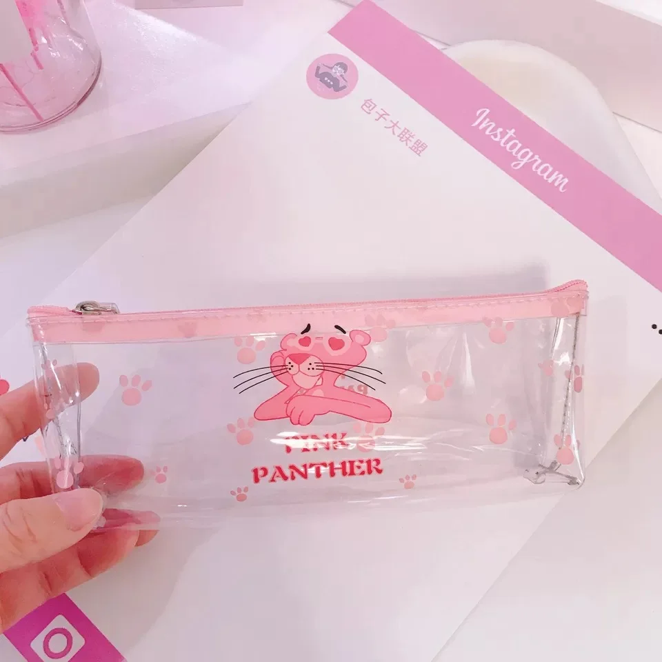 Милый прозрачный Розовая пантера Карандаш Чехол Clear ручка сумки Kawaii Фламинго Карандаш Чехол s для Канцелярия для мальчиков офисные школьные принадлежности, блокноты - Цвет: 3