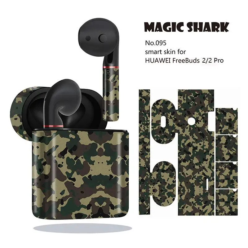 Magic Shark Army Military 19 типов модный ПВХ чехол самоклеящаяся оберточная бумага-пленка для HUAWEI Freebuds 2 2 Pro 086-105 - Цвет: 095